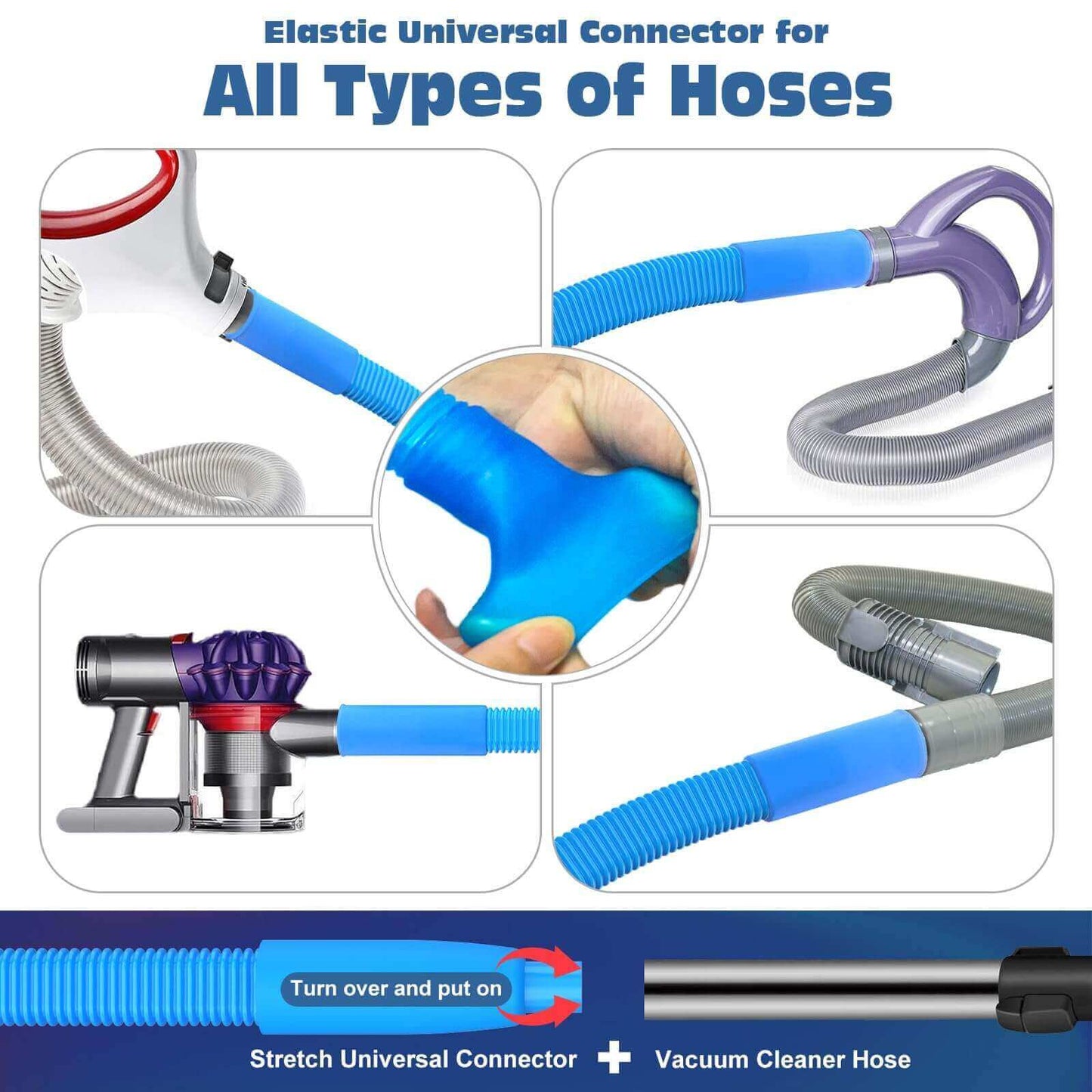 2-Piece Dryer Cleaning Kit, All-in-One Hose & Brush, Fits Any Vacuum Cleaner