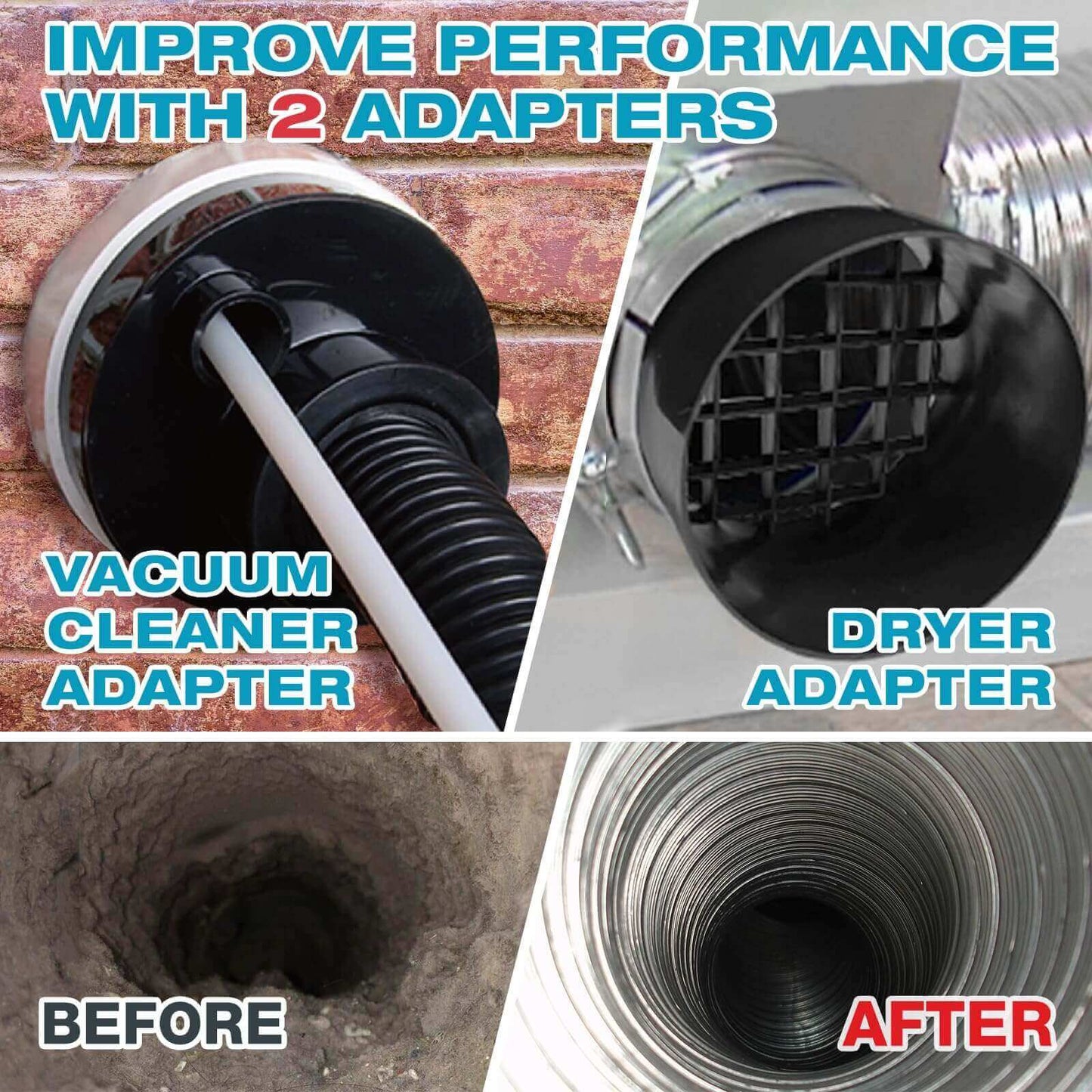 37-Piece Dryer Vent Cleaning Kit with Lint Vacuum Attachment & Universal Adapters
