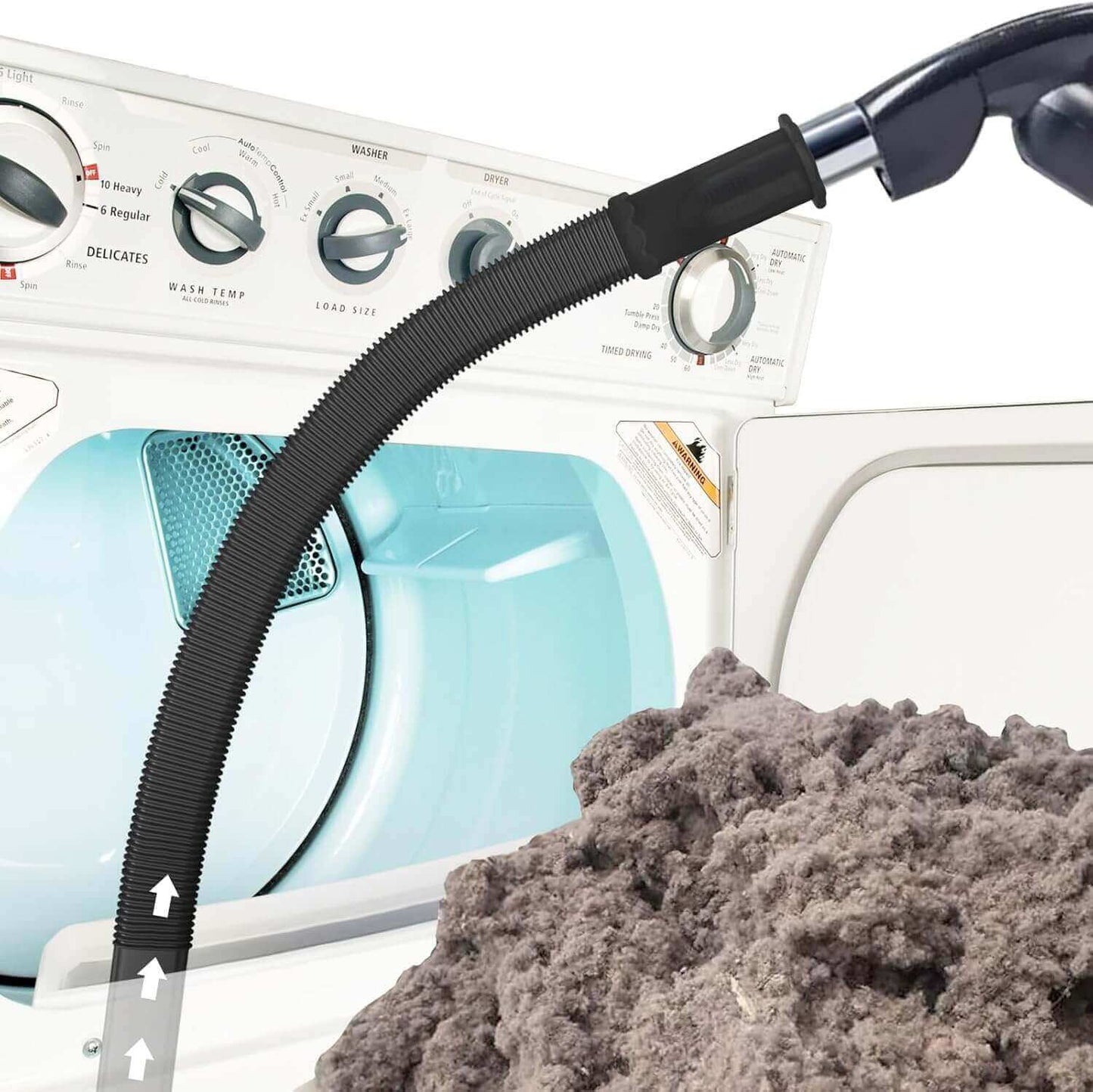 Universal Dryer Vent Vacuum Hose, One-Piece Design, Fits All Vacuums