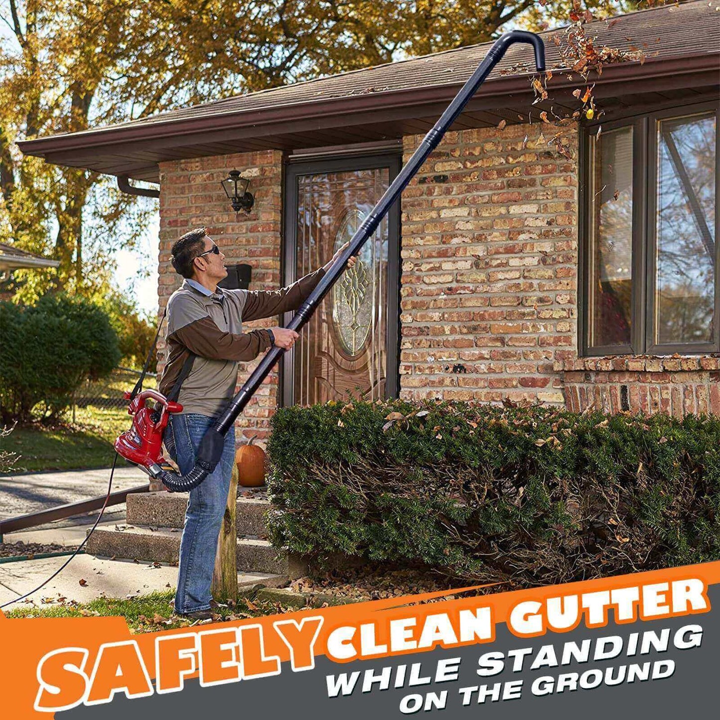 Universal Leaf Blower Gutter Cleaning Kit, Ground-Level Leaf Remover Attachment