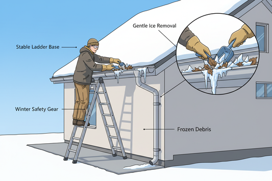 How to Remove Frozen Debris From Gutters Safely?
