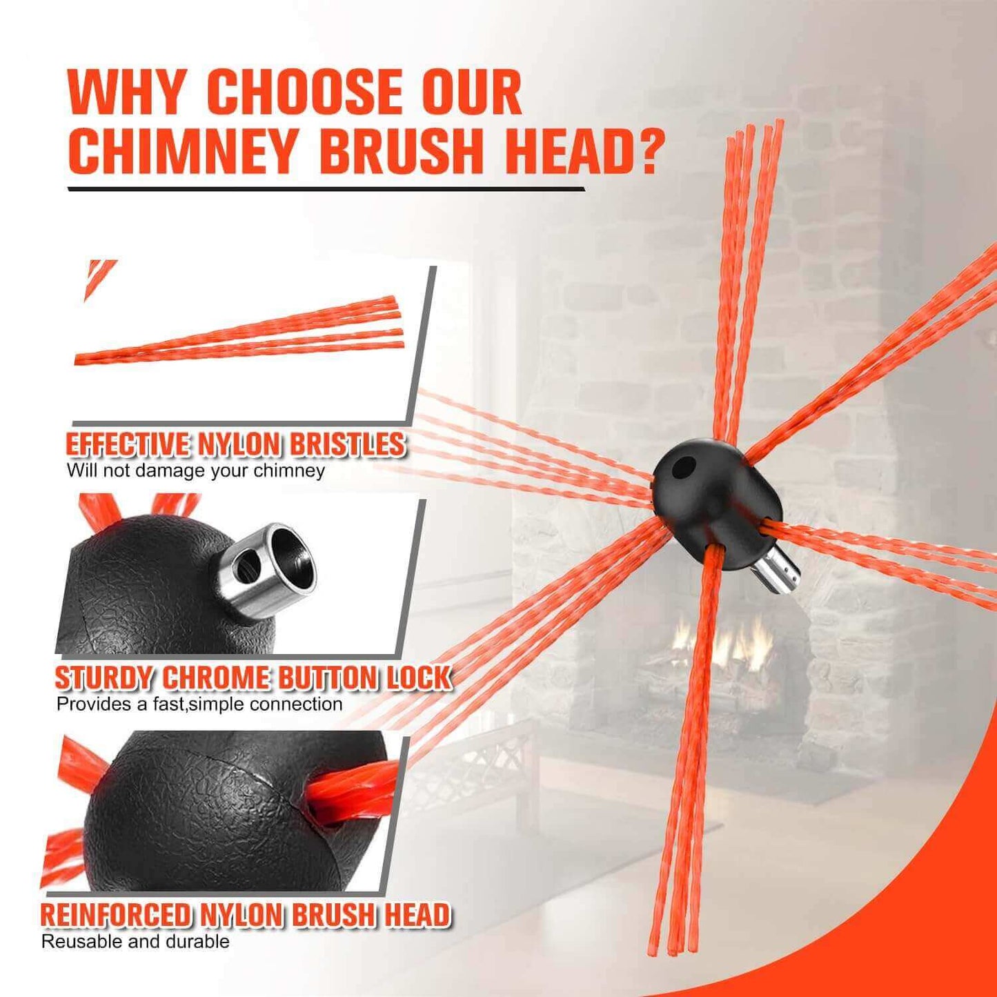 1 Piece Chimney Sweep Brush Replacement