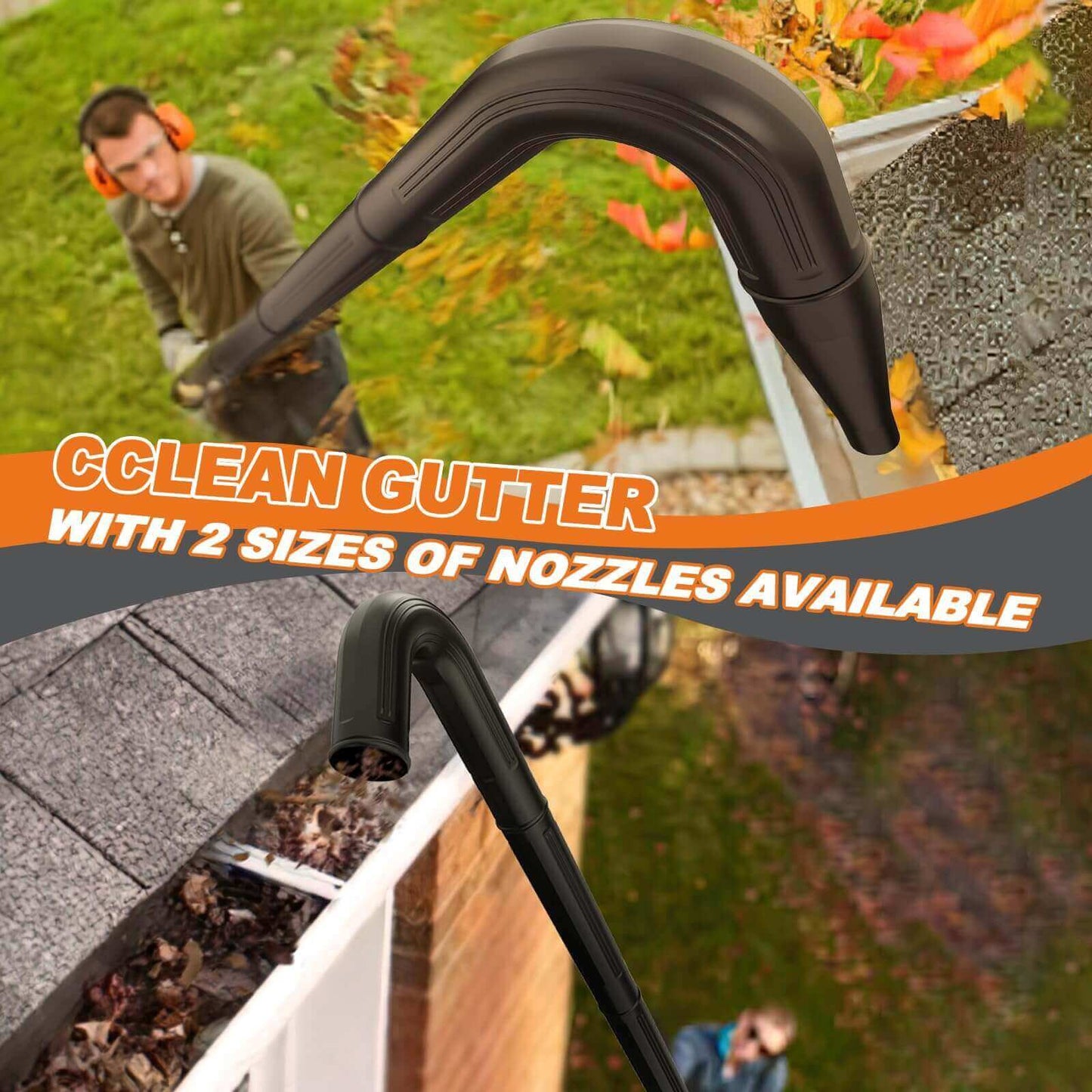 5-Piece Gutter Cleaning Kit with Leaf Vacuum & 3 Extension Wands