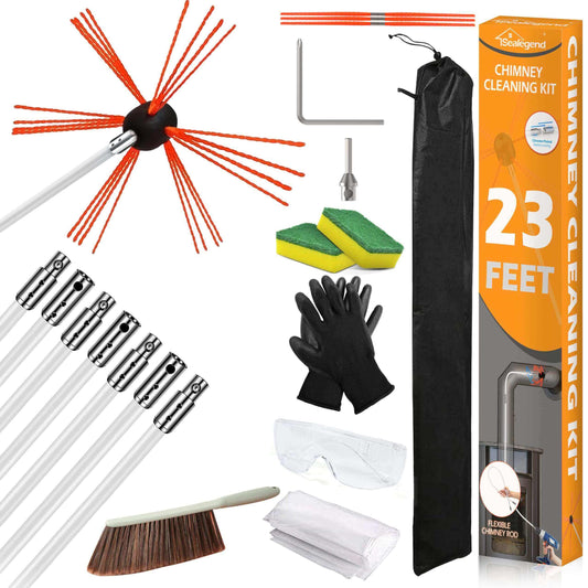 Chimney Sweep Brush Kit – Flexible Rotary Chimney Cleaning System with Nylon Rods