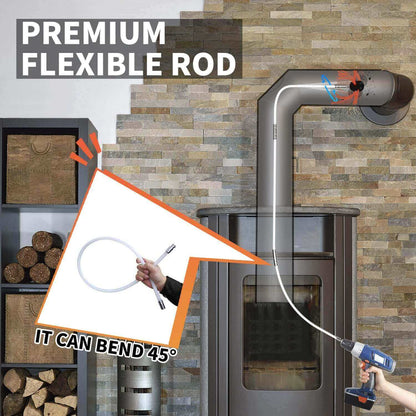 Chimney Sweep Brush Kit – Flexible Rotary Chimney Cleaning System with Nylon Rods