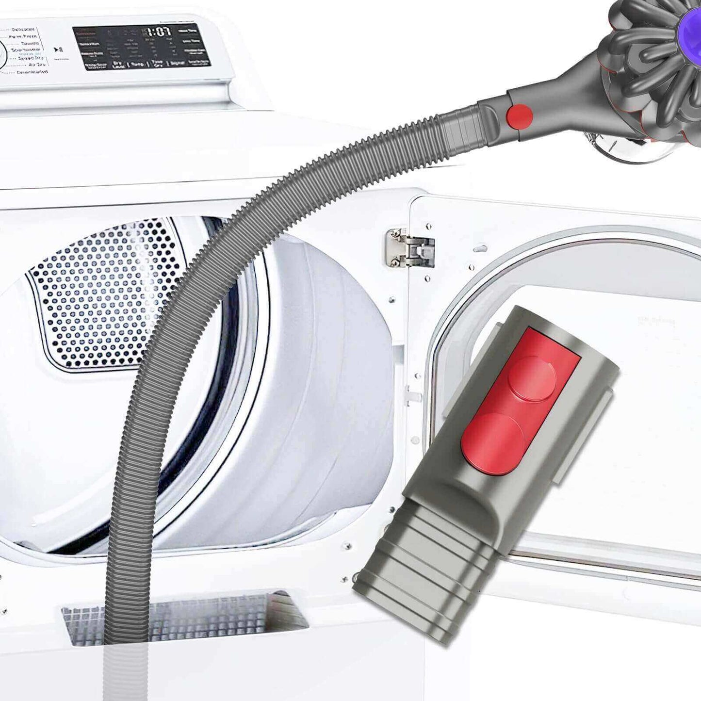 Dryer Vent Cleaner Attachment for Dyson V7–V15 Cordless, Flexible Lint Tool