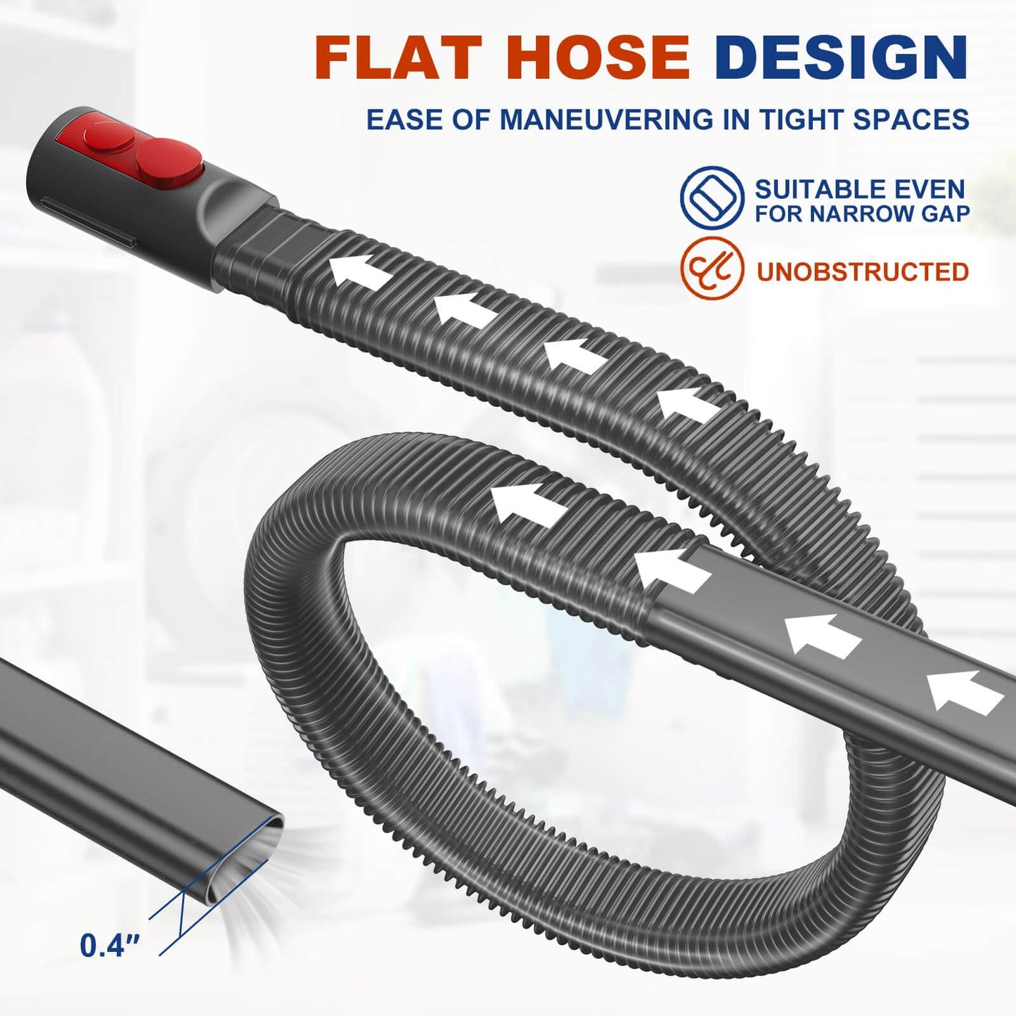 Dryer Vent Cleaner Attachment for Dyson V7–V15 Cordless, Flexible Lint Tool