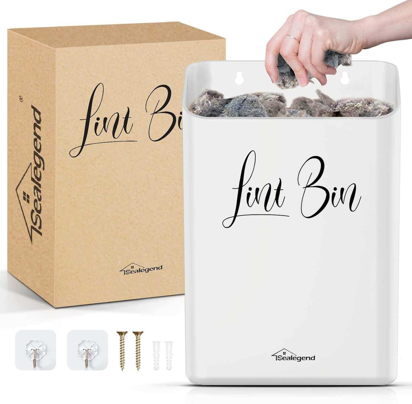Magnetic Slim Trash Can with Lid, for Kitchen, Bathroom, Laundry Organization