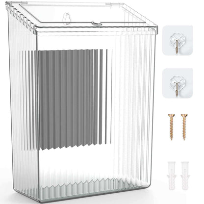 Magnetic Slim Trash Can with Lid, for Kitchen, Bathroom, Laundry Organization