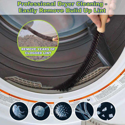 2-Piece Dryer Vent Cleaner Kit, Lint Brush + Detachable Hose & Adapter