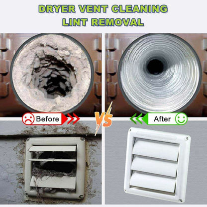 2-Piece Dryer Vent Cleaner Kit, Lint Brush + Detachable Hose & Adapter